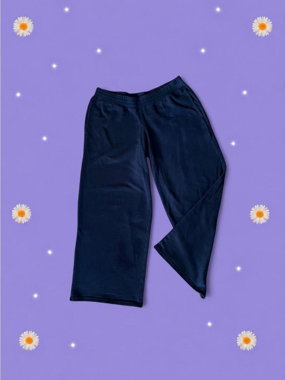 Vintage Y2K Hollister Navy Low Rise Baggy Wide Leg Sweatpants size large 💙